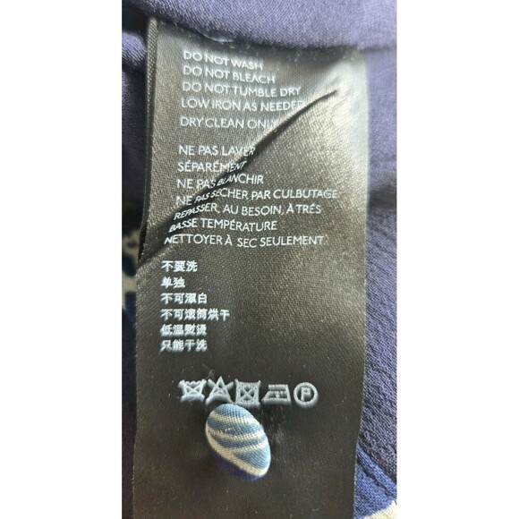 Maeve Anthropologie Top Women 2 Blue Cold Shoulder Sheer Ruffle Floral Mettalic - Picture 10 of 10